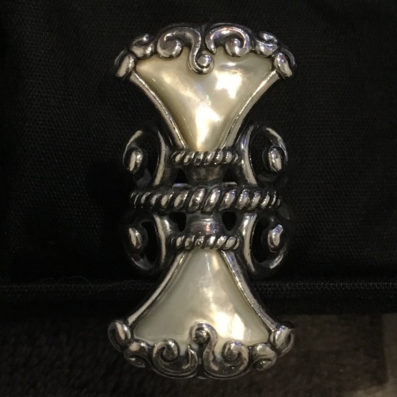 Carolyn Pollack Trumpet Vine SS Mother Pearl Ring - Picture 6 of 8